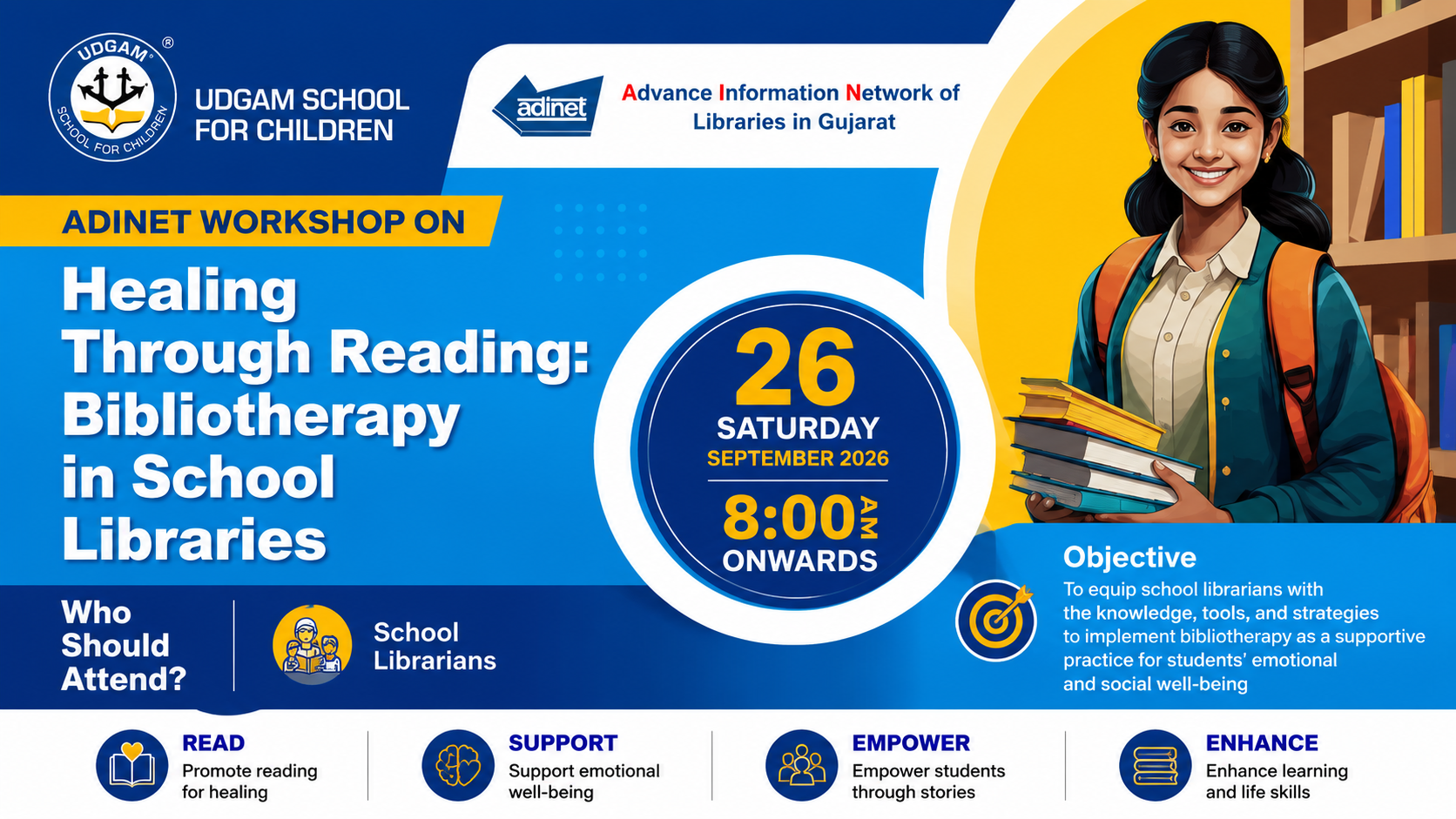 A Workshop on ‘Healing Through Reading: Bibliotherapy in School Libraries’.